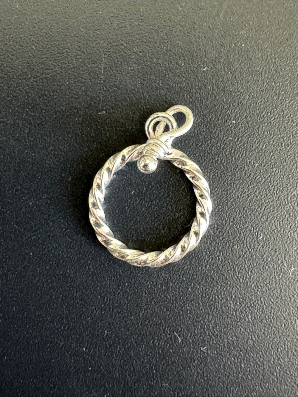 Twisted Rope Ring Pendant Charm - Picture 6 of 9